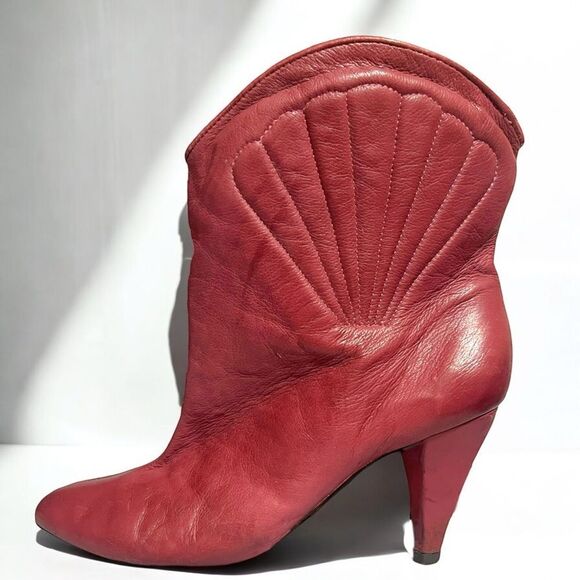 Cool Retro Rose Pink Brazilian Leather Ankle Boots by Colcci Brazil Size 7 - Picture 1 of 9